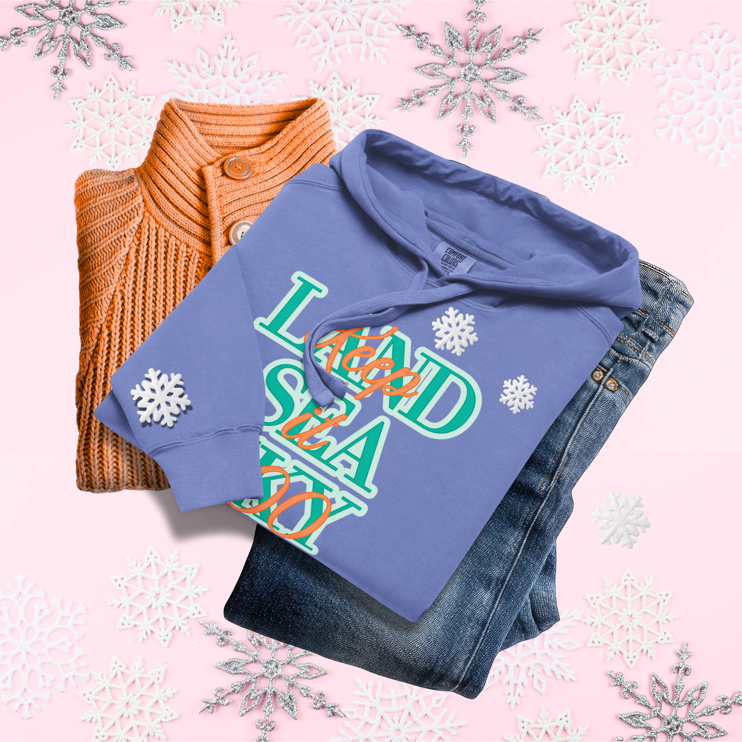 Keep it 100 Land Sea Sky Premium Garment-Dyed Hoodie