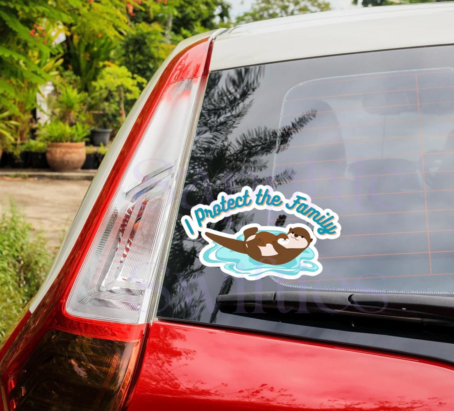Mama Otter Protects the Family Sticker