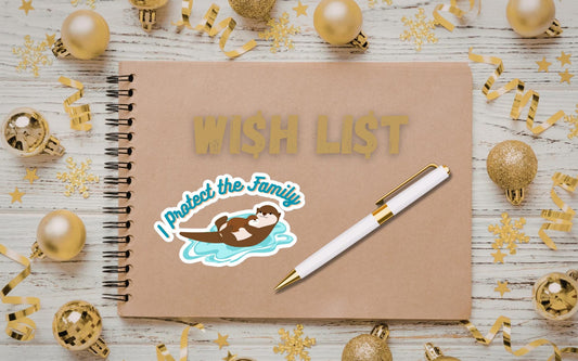 Mama Otter Protects the Family Sticker