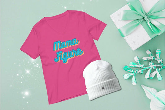 Mama Figure V-Neck Magenta Tee