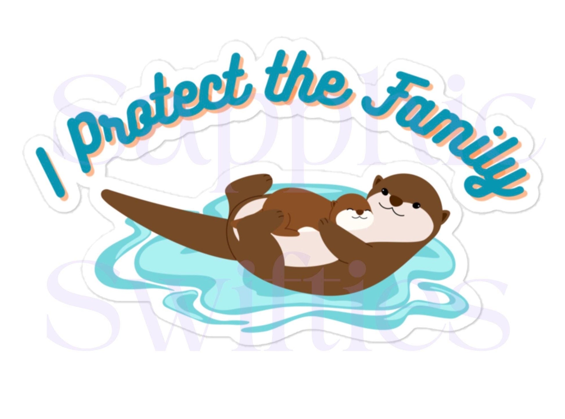 Mama Otter Protects the Family Sticker