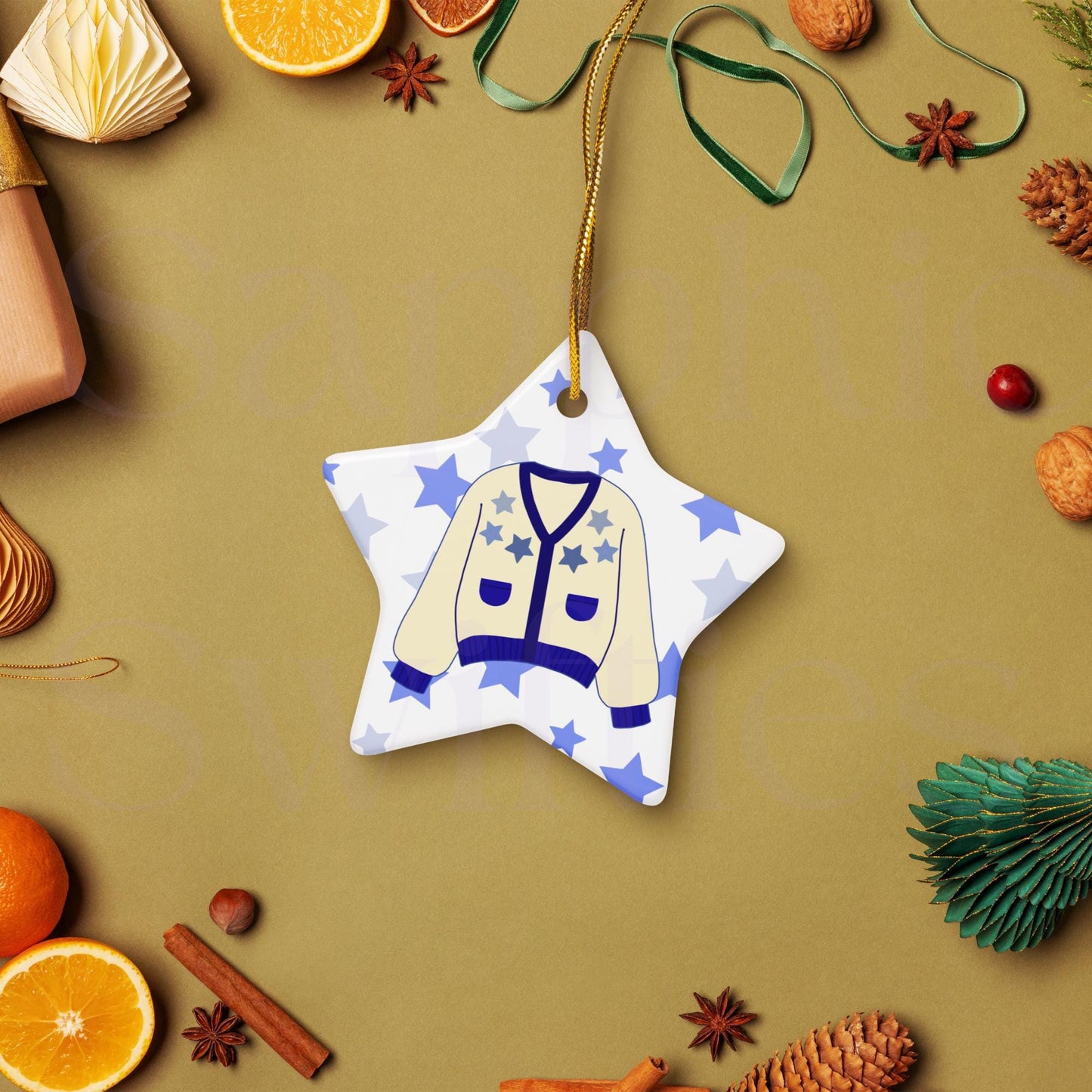 Folklore Cardigan Swiftie Star Ornament