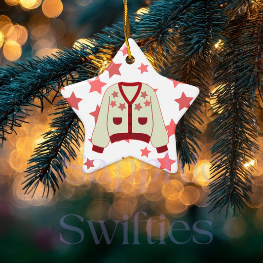 RED Cardigan Swiftie Star Ornament