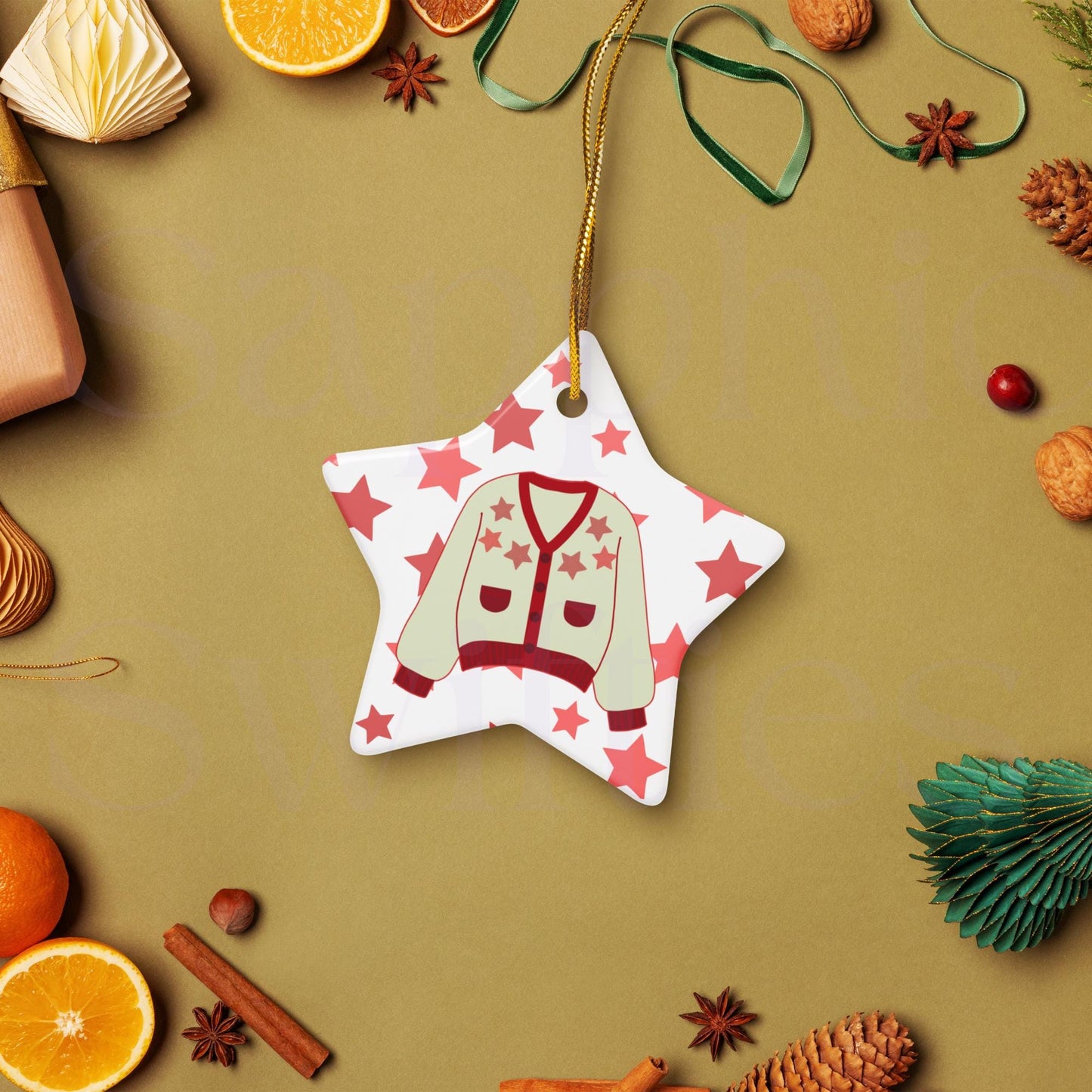RED Cardigan Swiftie Star Ornament