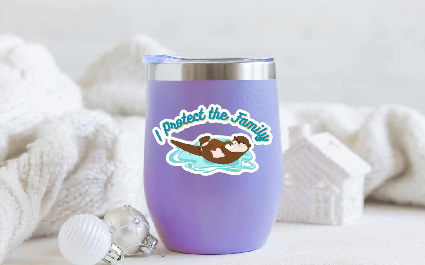 Mama Otter Protects the Family Sticker